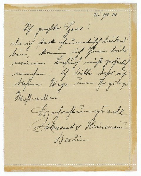 Eigenh. Brief mit U.