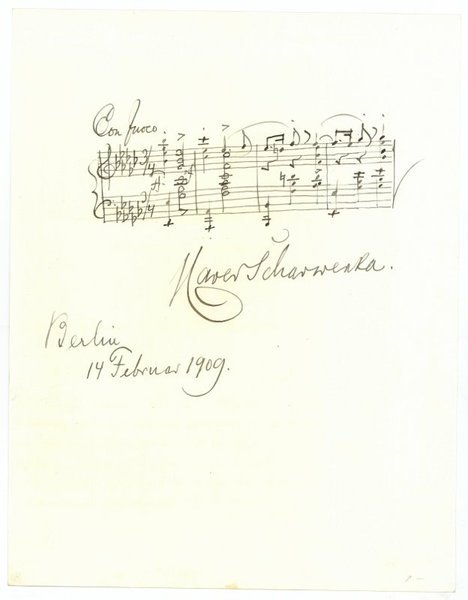 Autograph musical quotation signed.
