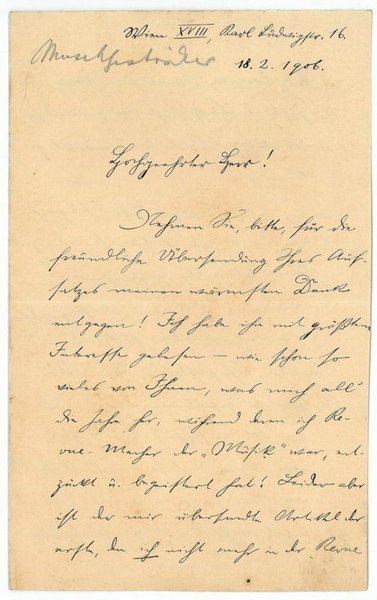 Eigenh. Brief mit U.