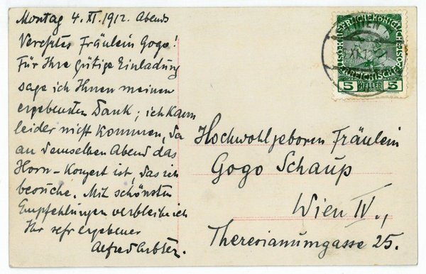 Eigenh. Bildpostkarte mit U.