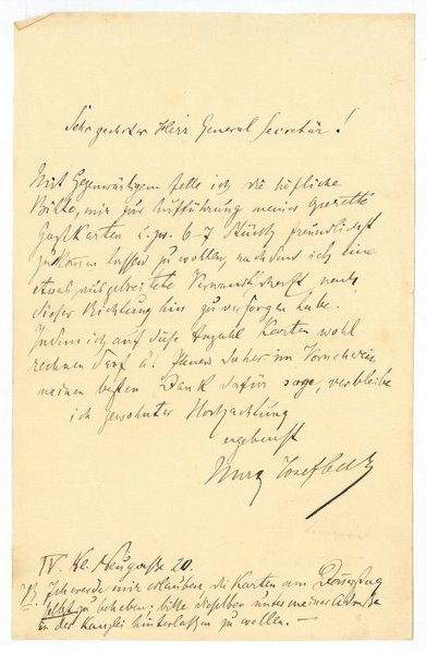 Eigenh. Brief mit U. Beiliegend Konzertprogramm.