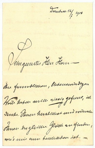 Eigenh. Brief mit U.