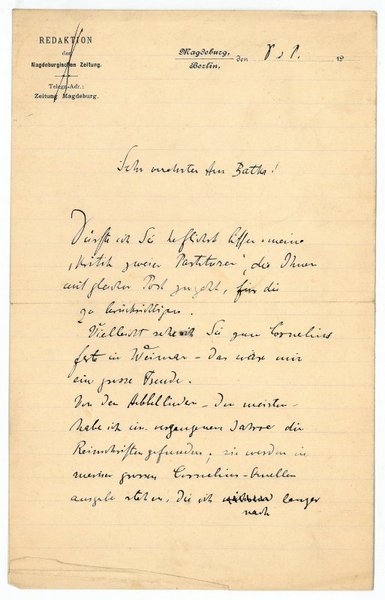 Eigenh. Brief mit U.