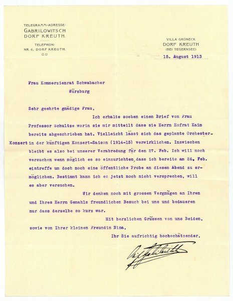 Ms. Brief mit eigenh. U.