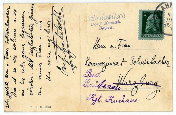 Eigenh. Postkarte mit U.