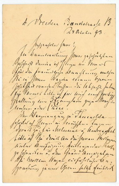 Eigenh. Brief mit U. ("Grammann").