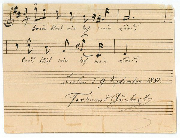 Eigenh. musikalisches Albumblatt mit U.