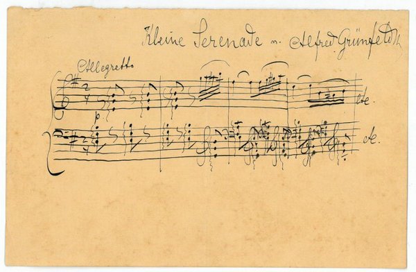 Eigenh. musikalisches Albumblatt mit U.