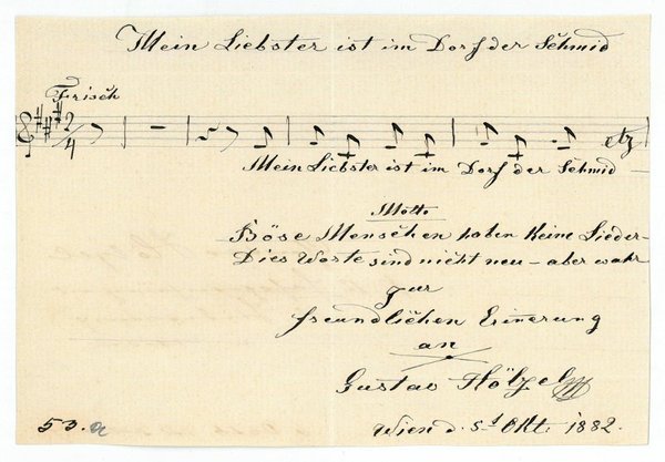 Eigenh. musikalisches Albumblatt mit U.