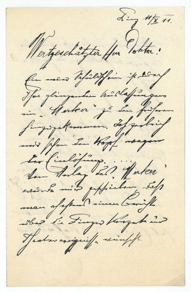 Eigenh. Brief mit U.