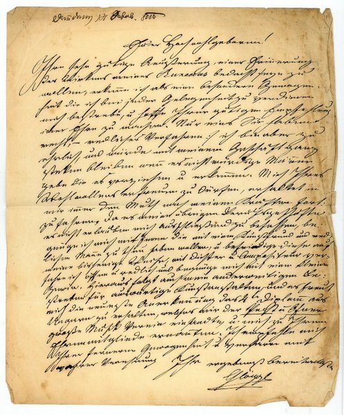 Eigenh. Brief mit U. ("Glöggl").