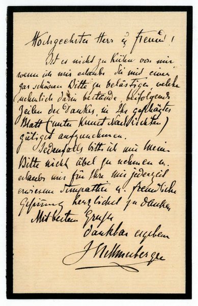 Eigenh. Brief mit U. ("J Hellmesberger").