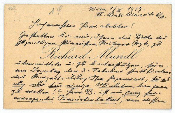 Eigenh. Brief mit U. (auf Visitenkarte).