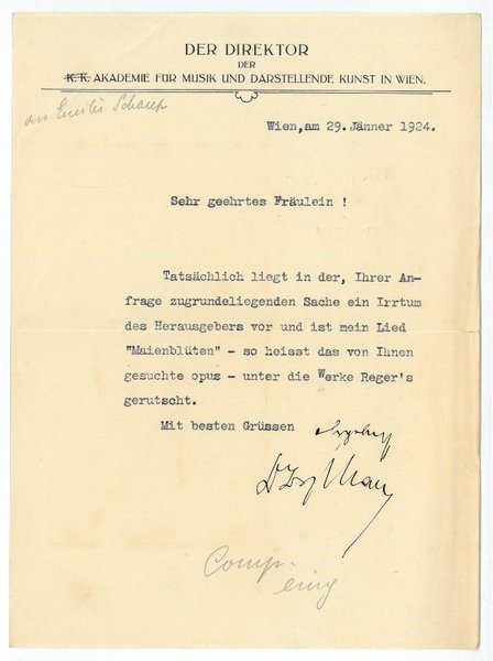 Ms. Brief mit eigenh. U.