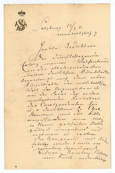 Eigenh. Brief mit U.