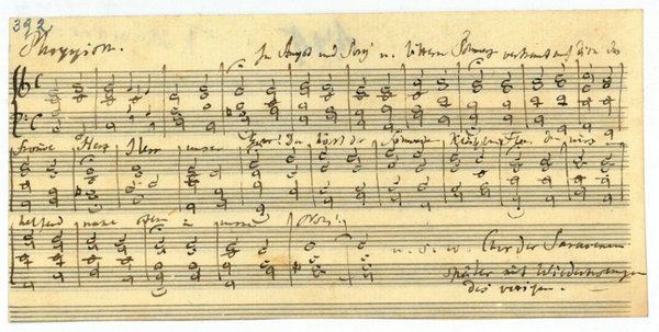 Eigenh. Musikzitat mit U.