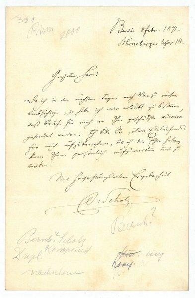 Eigenh. Brief mit U.