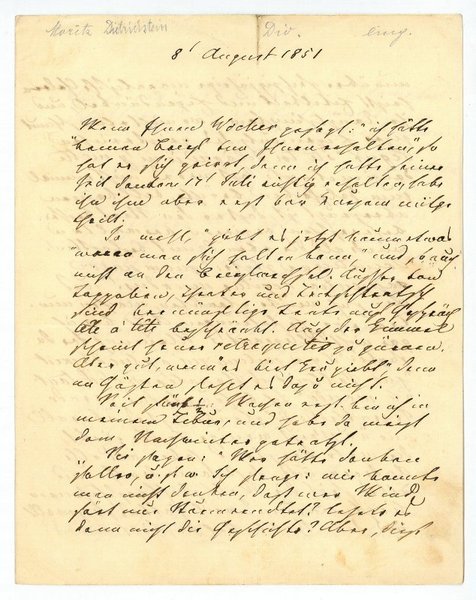 Brief mit eigenh. Initiale ("D.").