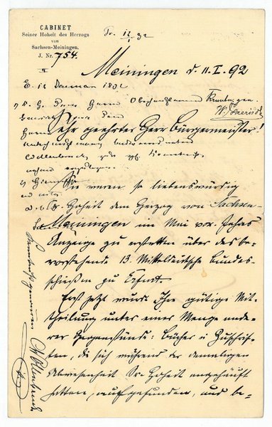 Eigenh. Brief mit U.