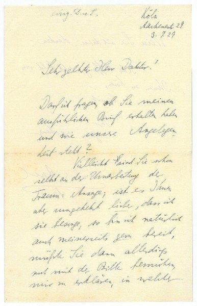 Eigenh. Brief mit U.