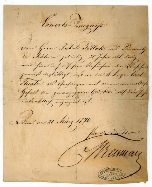 Eigenh. Schriftstück mit U.