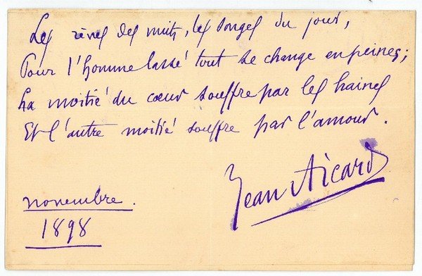 Eigenh. Albumblatt mit U.