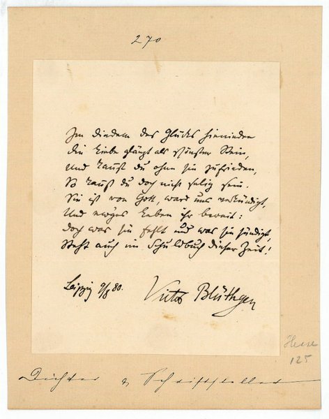 Eigenh. Albumblatt mit U.