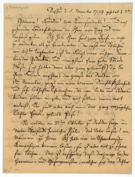 Eigenh. Brief (Fragment?) mit U.