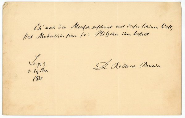 Eigenh. Albumblatt mit U.