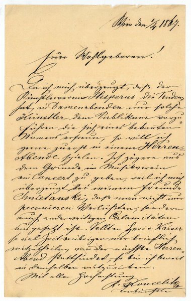 Eigenh. Brief mit U.