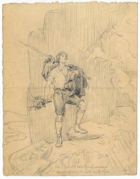 Eigenh. Zeichnung mit U.