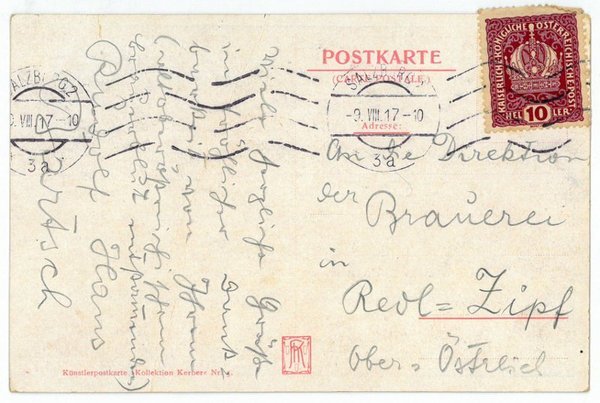 Eigenh. Postkarte mit U.