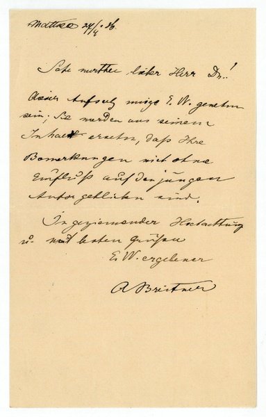 Eigenh. Brief mit U.