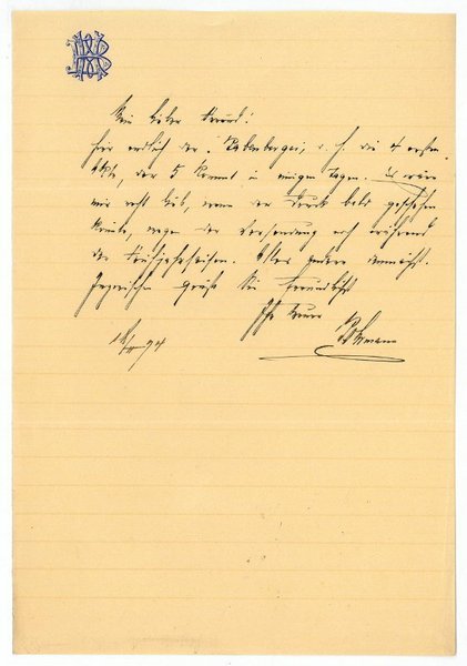 Eigenh. Brief mit U.