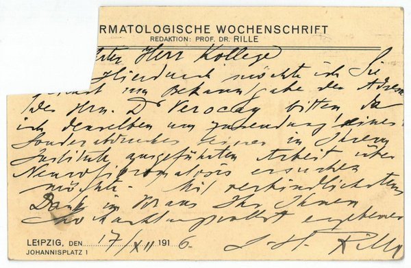 Eigenh. Postkarte mit U.