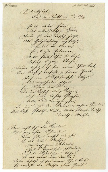 Eigenh. Gedicht mit Namenszug.