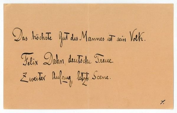 Eigenh. Albumblatt mit U.