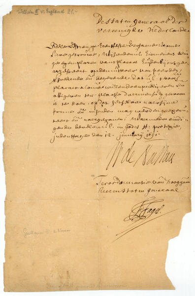 Document signed ("W. de Nassau").