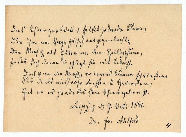 Eigenh. Albumblatt mit U.