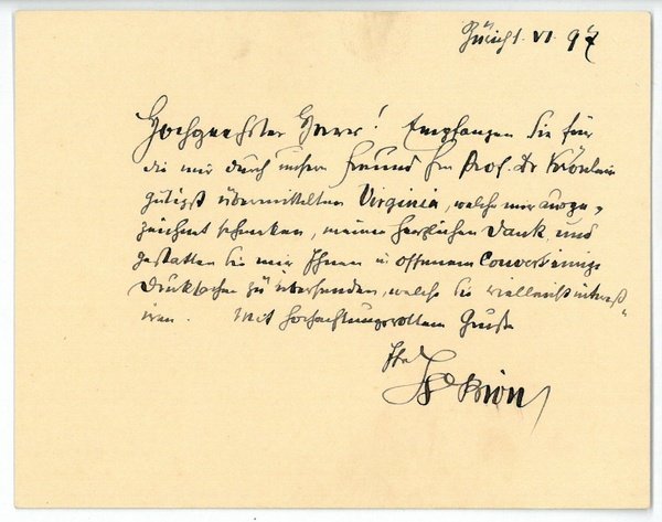 Eigenh. Brief mit U.