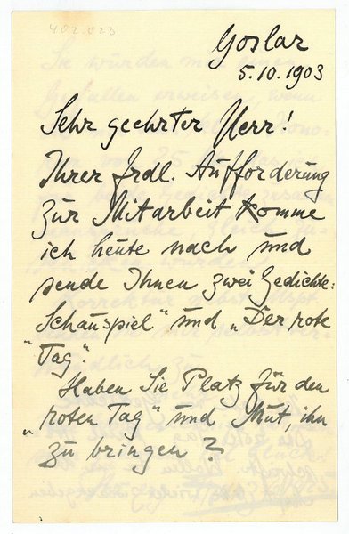 Eigenh. Brief mit U.