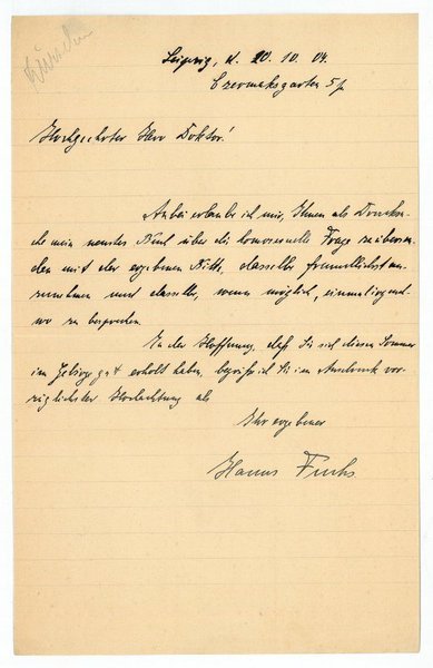 Eigenh. Brief mit U.