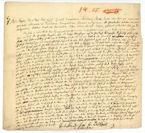 Eigenh. Manuskript mit U.