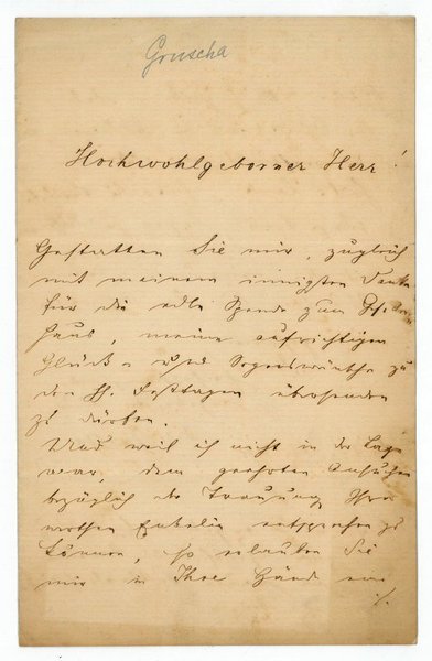 Eigenh. Brief mit U.