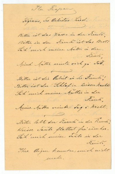 Tigrans, des Arbeiters Lied.