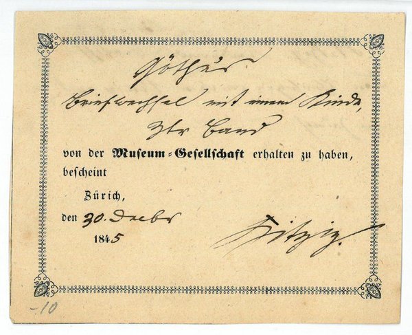 Eigenh. Entlehnzettel mit U.