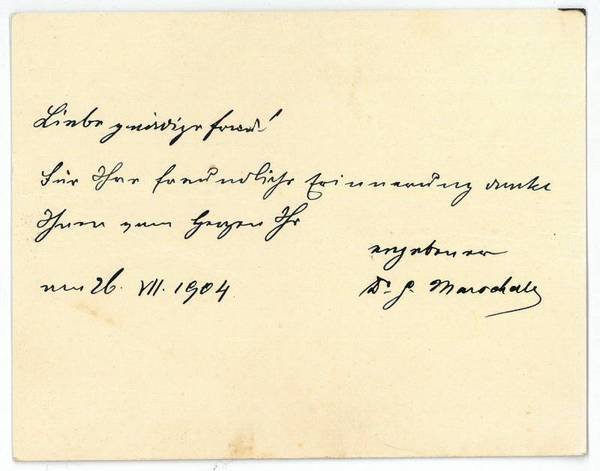 Eigenh. Briefkarte mit U.