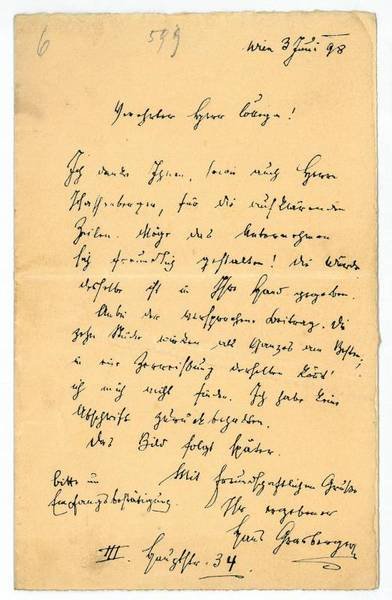 Eigenh. Brief mit U.