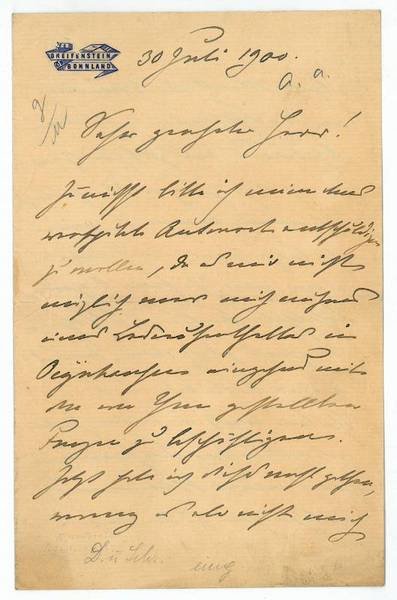 Eigenh. Brief mit U.