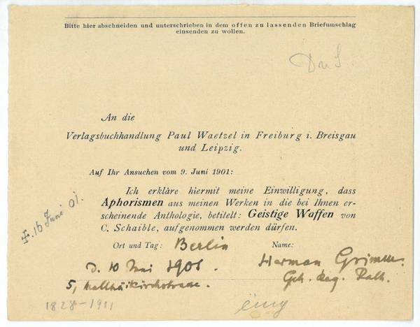 Schriftstück mit eigenh. U.